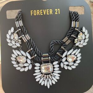 Forever 21 Black and Silver Statement Necklace